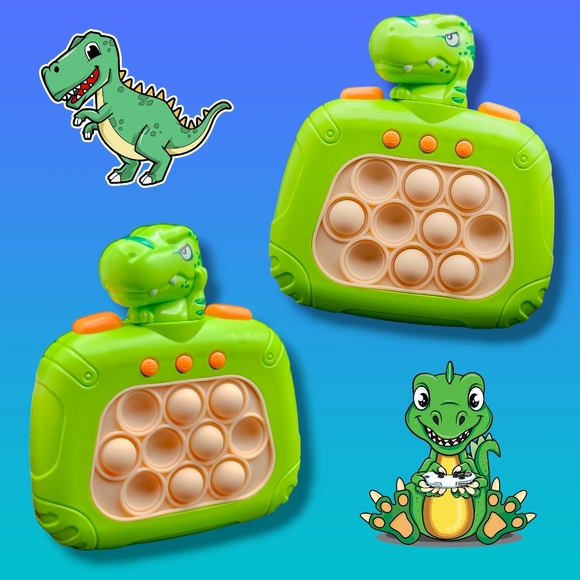 Pair of T-Rex Dinosaur Quick Push Pop it Fidget Toy Ligjt Up Kids Puzzle Games - Picture 3 of 9